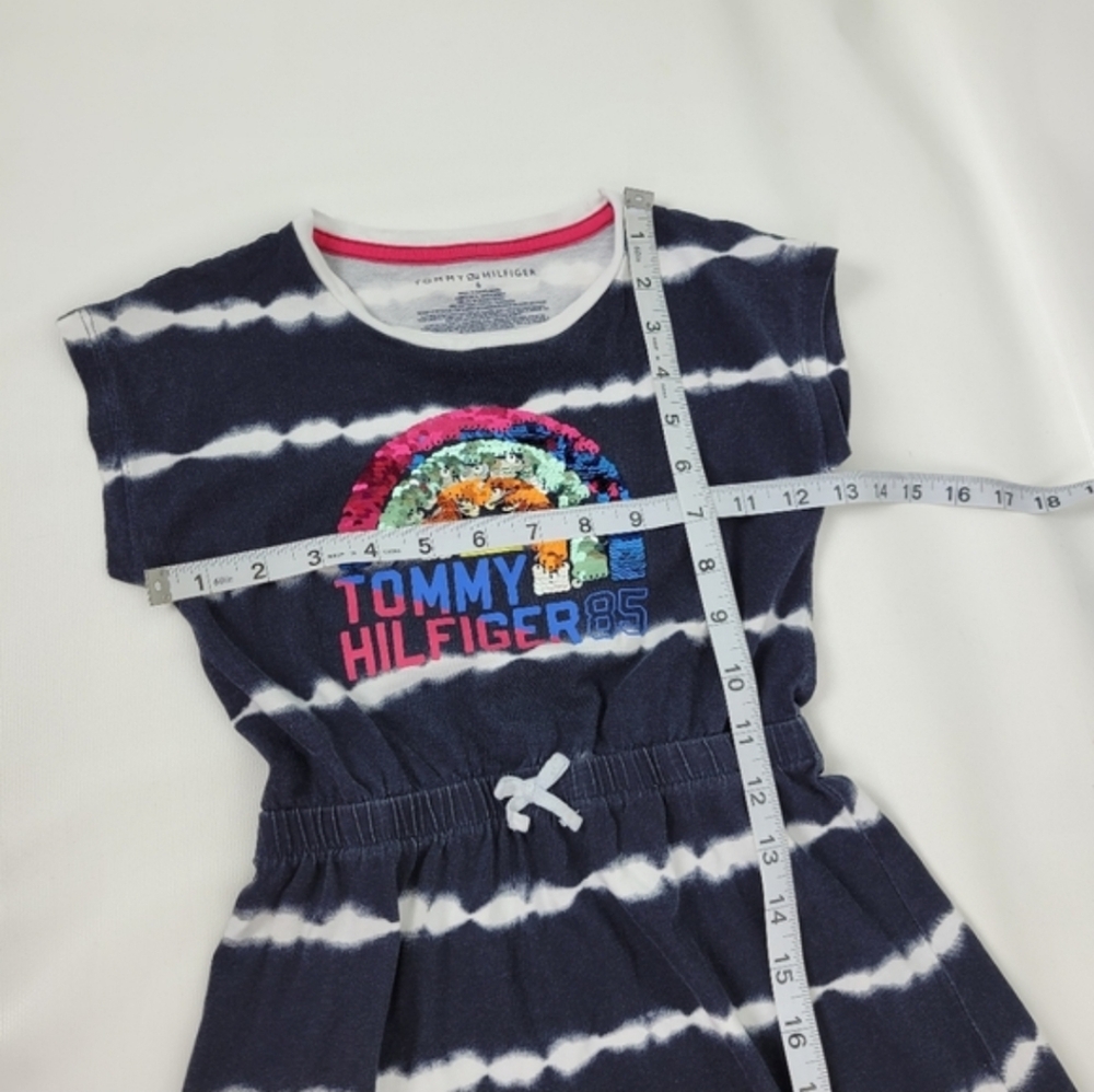 Tommy Hilfigure 100% Cotton Girls Striped Tie Dye Dress Sz 6 - Picture 5 of 6